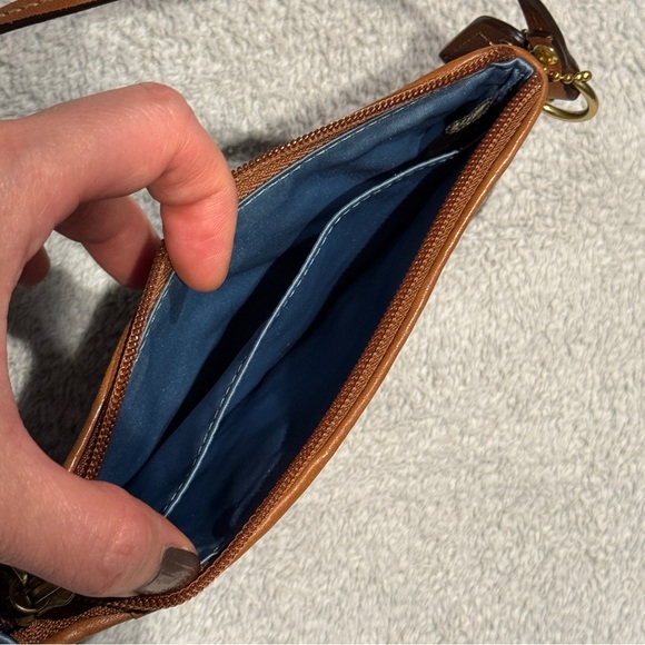 NWOT Coach Signature Indigo Denim and Leather Patchwork Wristlet